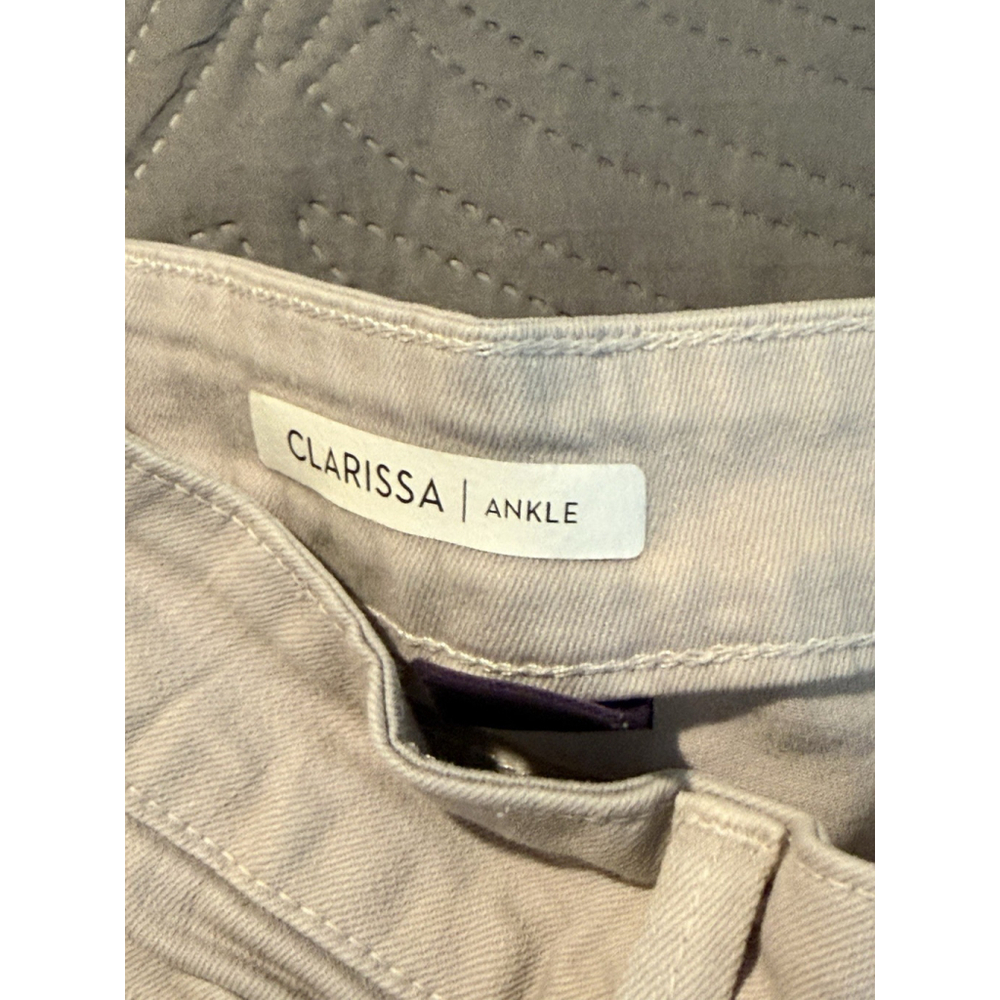 NYDJ Lift/Tuck Clarissa Ankle Lightweight Stretch Denim Jeans Beige Women Sz 10 - Picture 3 of 10